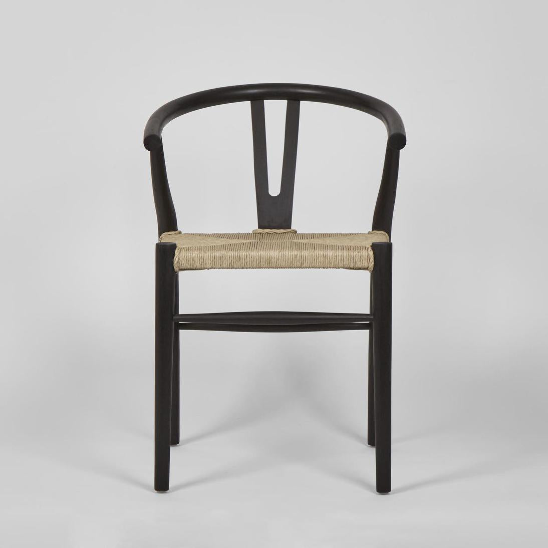 Arc Wishbone Dining Chair Black/Natural