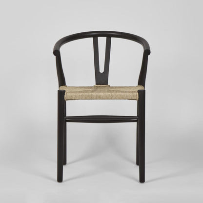 Arc Wishbone Dining Chair Black/Natural
