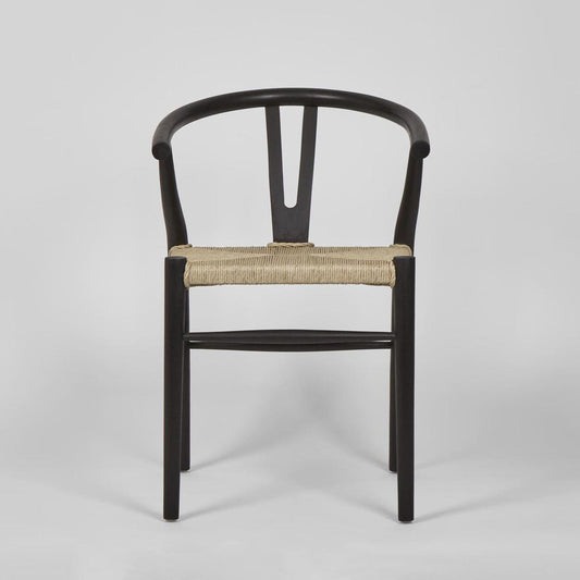 Arc Wishbone Dining Chair Black/Natural