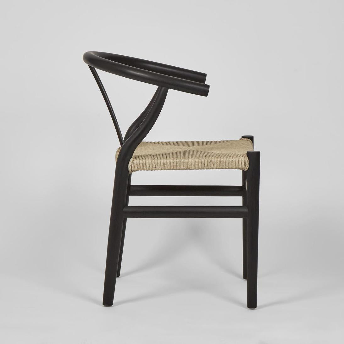 Arc Wishbone Dining Chair Black/Natural