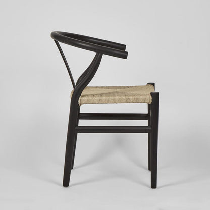 Arc Wishbone Dining Chair Black/Natural