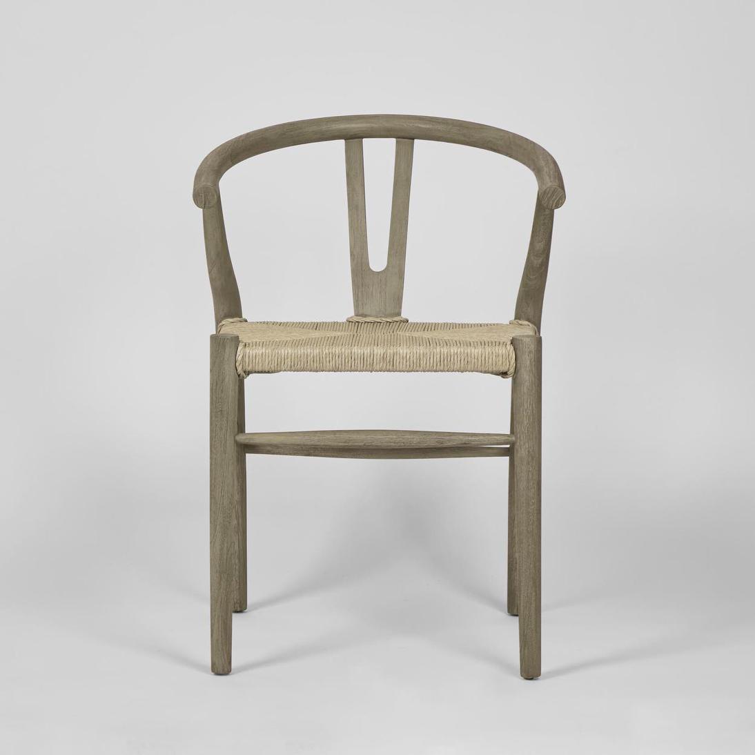 Arc Wishbone Dining Chair Grey/Natural