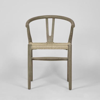 Arc Wishbone Dining Chair Grey/Natural