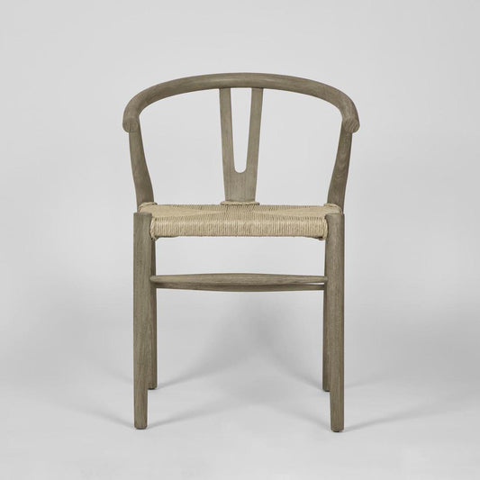Arc Wishbone Dining Chair Grey/Natural