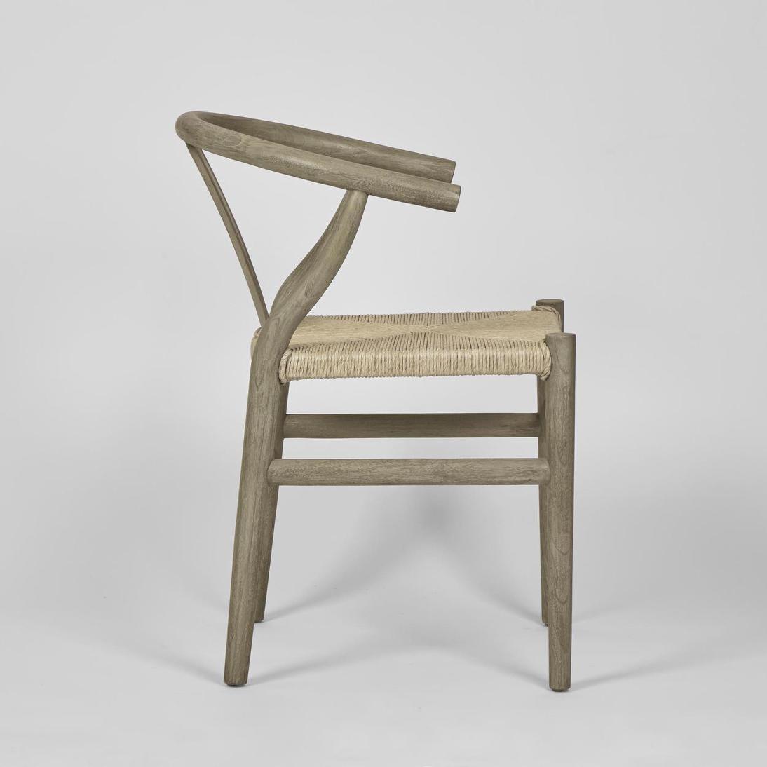 Arc Wishbone Dining Chair Grey/Natural
