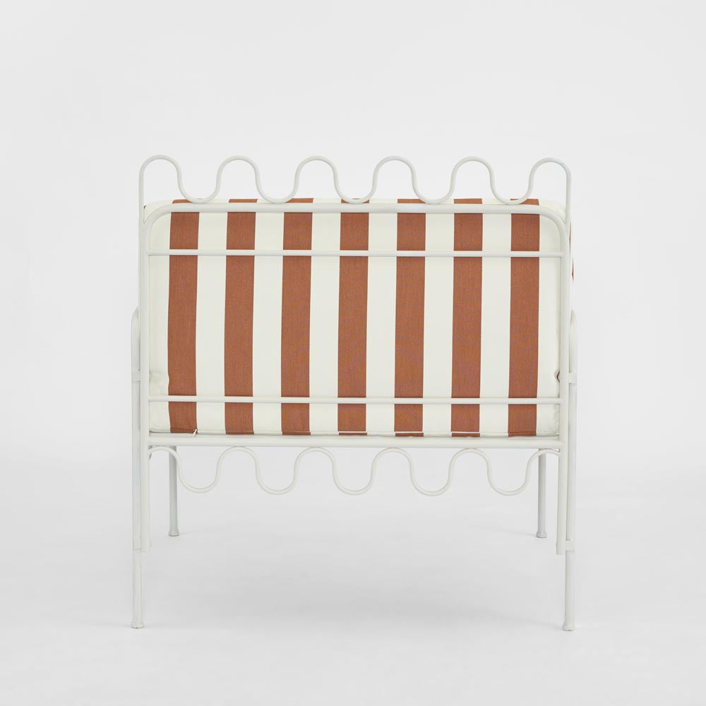 Wira Arm Chair Outdoor Terracotta/White Stripe Cushions