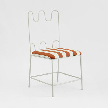 Wira Dining Chair Outdoor Terracotta/White Stripe Cushion