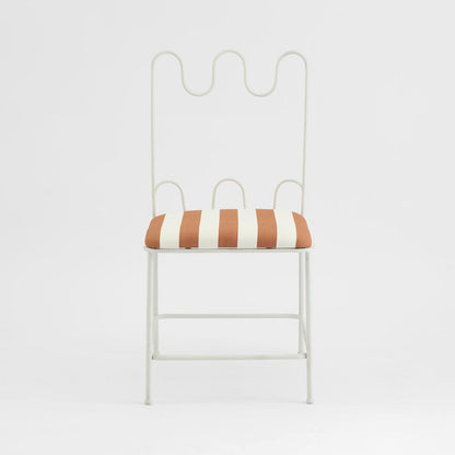 Wira Dining Chair Outdoor Terracotta/White Stripe Cushion