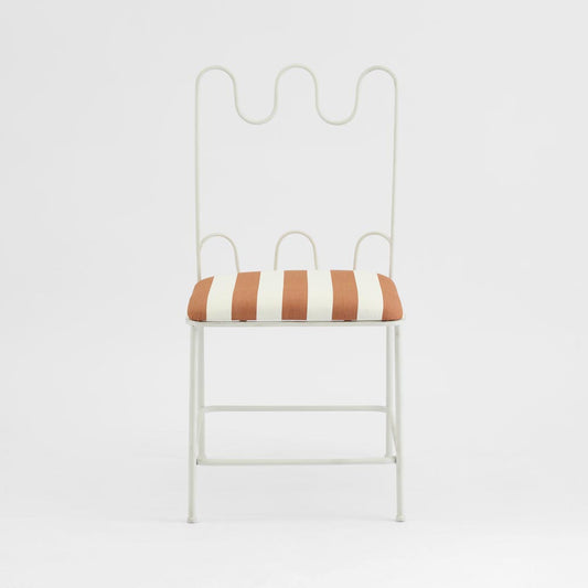 Wira Dining Chair Outdoor Terracotta/White Stripe Cushion