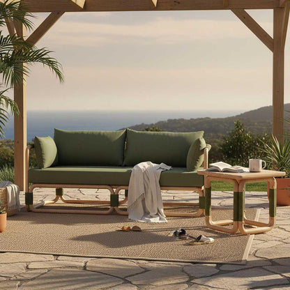 Vita Outdoor Side Table Natural & Green