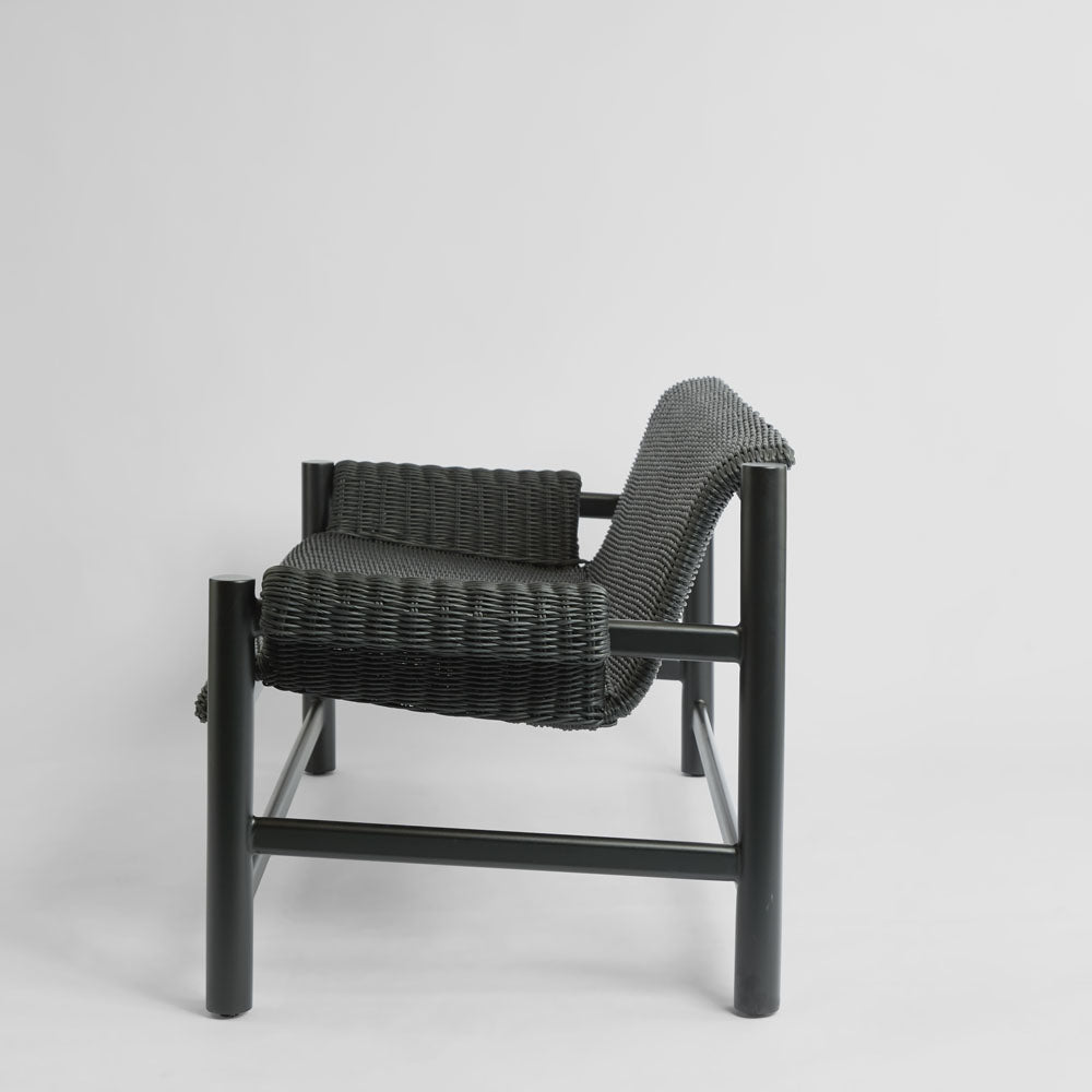Riven Outdoor Occasional Sofa Black