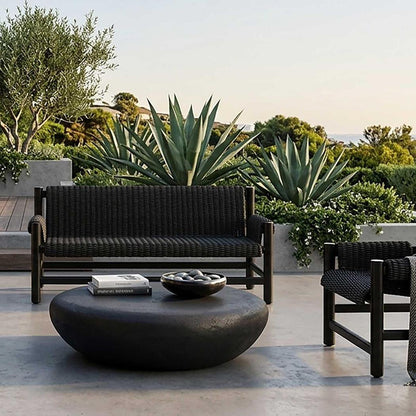 Riven Outdoor Occasional Sofa Black
