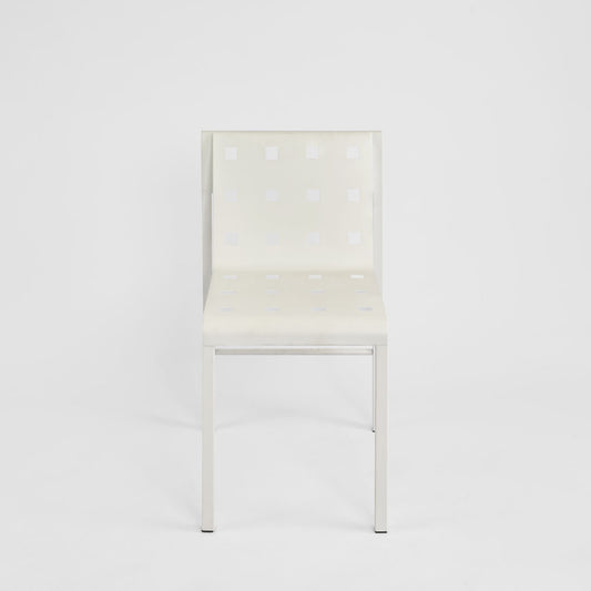 Grid Dining Chair Outdoor White