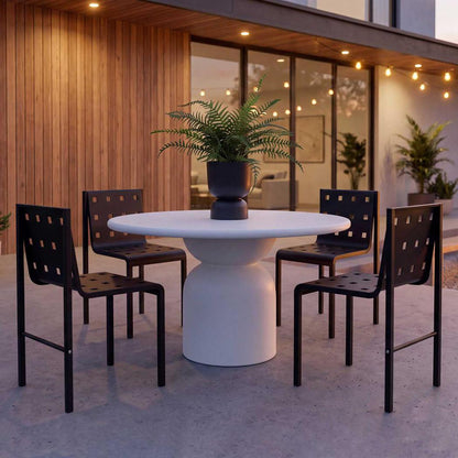 Grid Dining Chair Outdoor Black