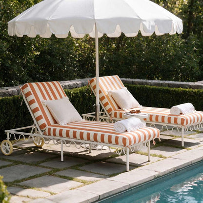 Wira Sunlounge Outdoor Terracotta/White Stripe Cushion