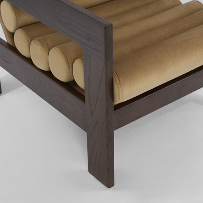 Ava Armchair Taupe & Dark Walnut