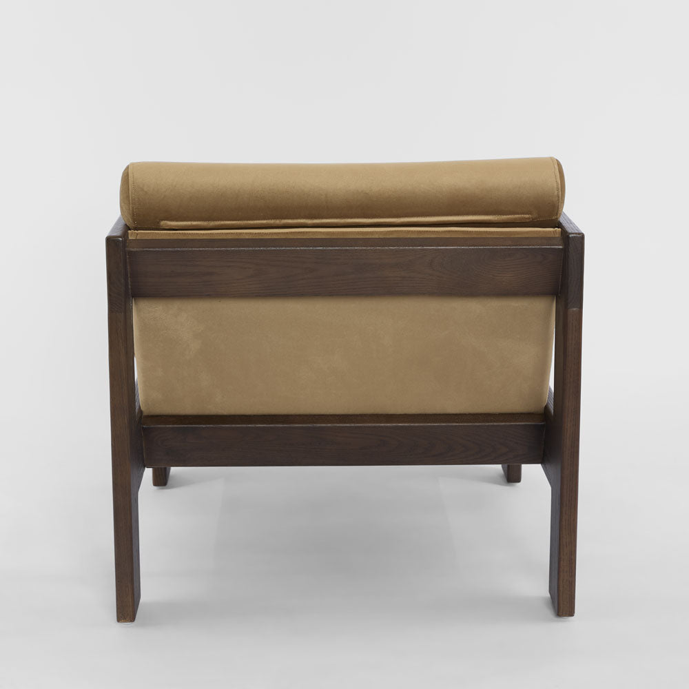 Ava Armchair Taupe & Dark Walnut