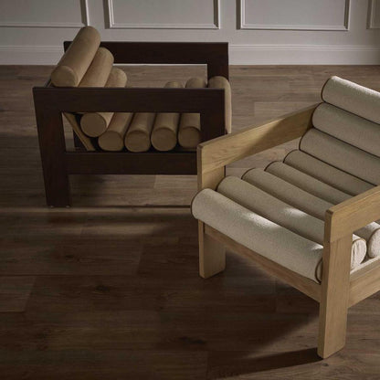Ava Armchair Taupe & Dark Walnut