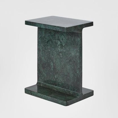 Iza I Beam Marble Side Table Green