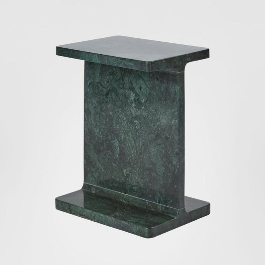 Iza I Beam Marble Side Table Green