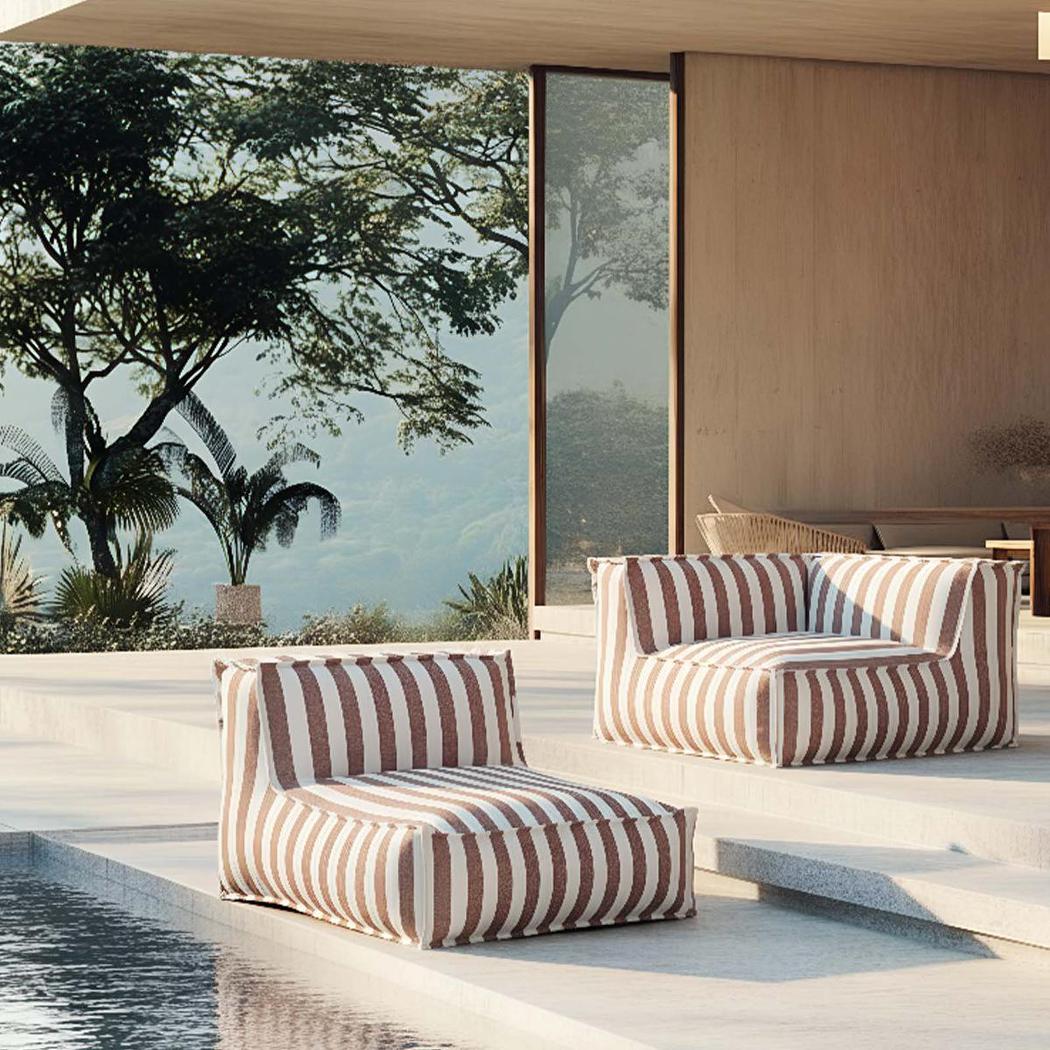 Lola Sofa Chair Section Terracotta Stripe