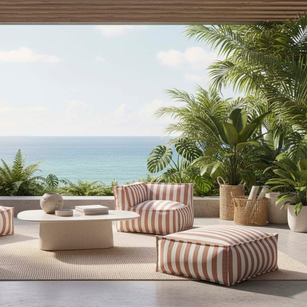 Lola Sofa Corner Section Terracotta Stripe