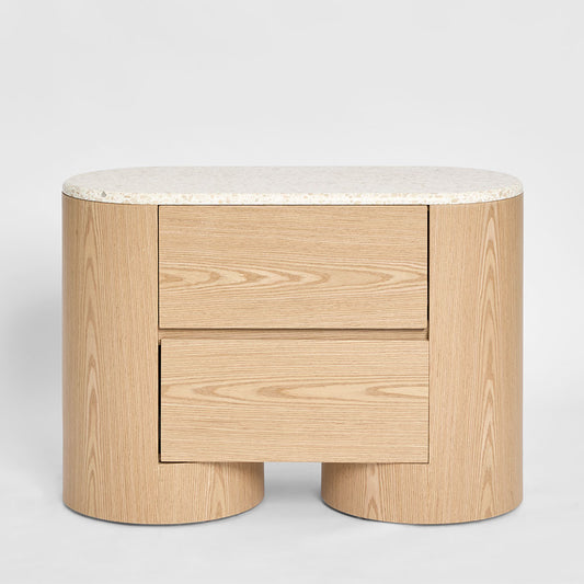 Arlo Bedside Light Oak & Terrazzo