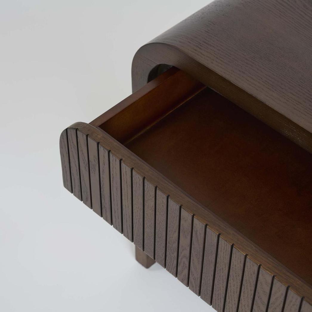 Marcel Bedside 1 Drawer Dark Walnut