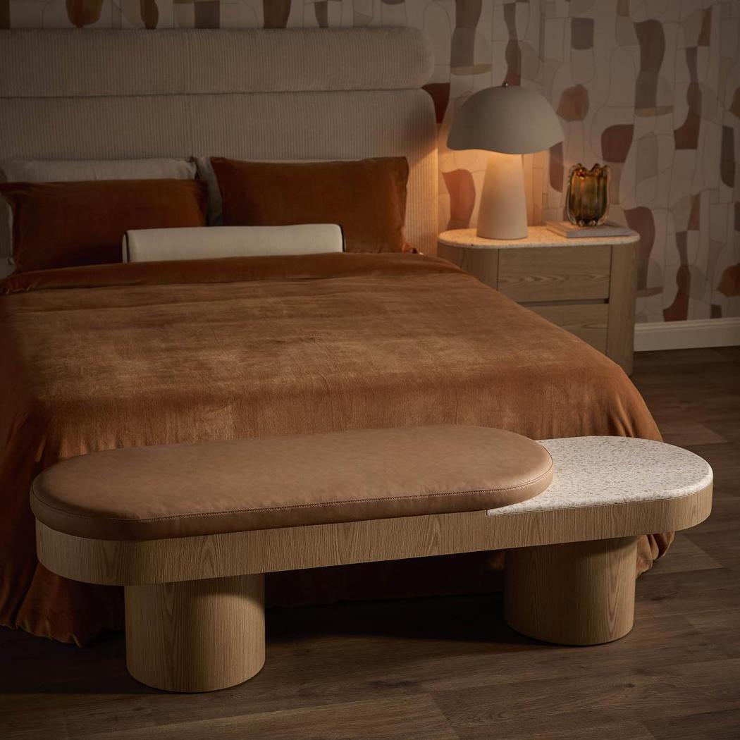 Arlo Bench Light Oak & Terrazzo