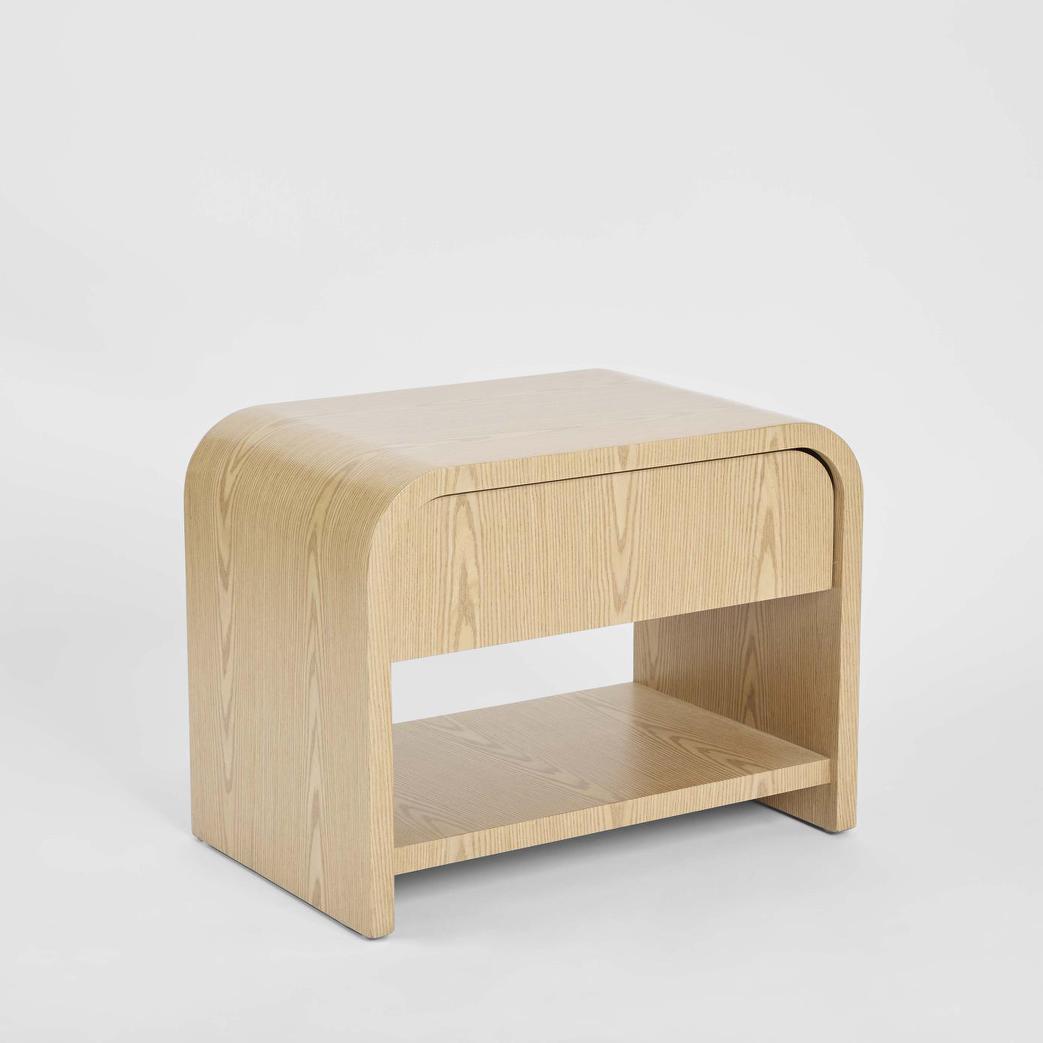 Mira Bedside Light Oak 1 Drawer