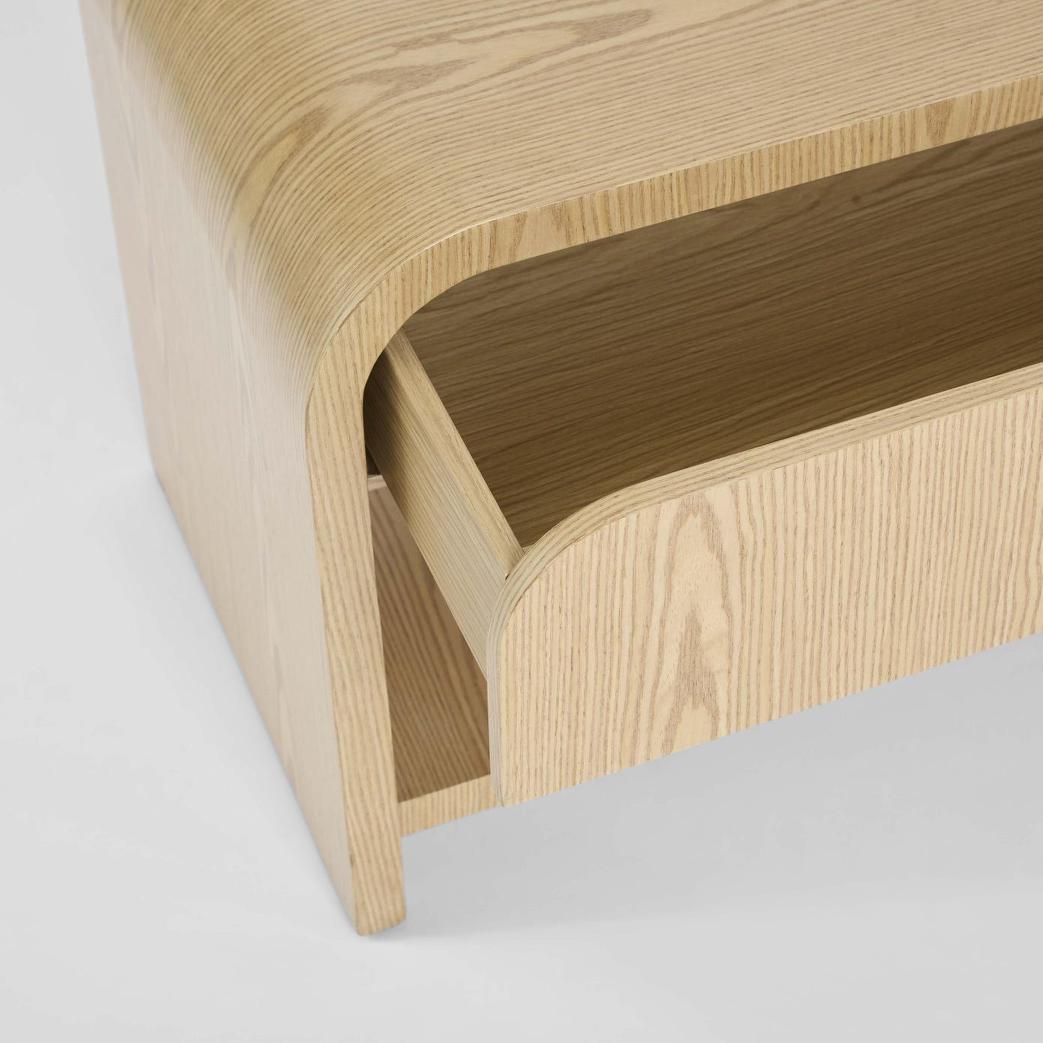 Mira Bedside Light Oak 1 Drawer
