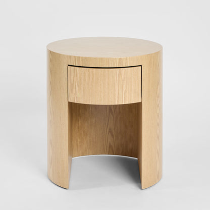 Arc Bedside Light Oak 1 Drawer
