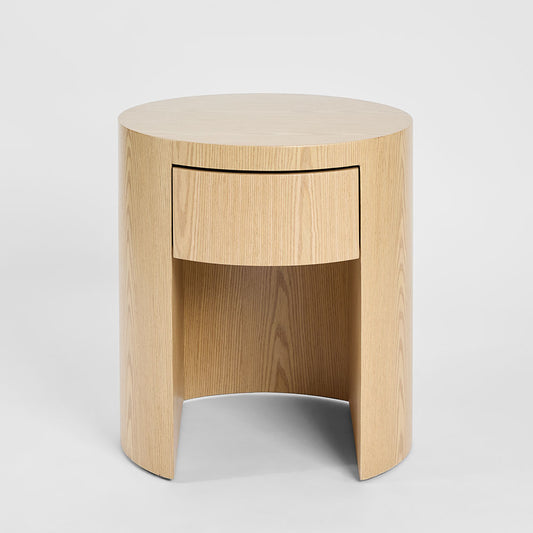 Arc Bedside Light Oak 1 Drawer