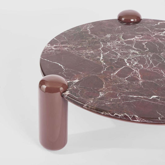 Nobo Coffee Table Large Matt Red Vein Marble/High Gloss