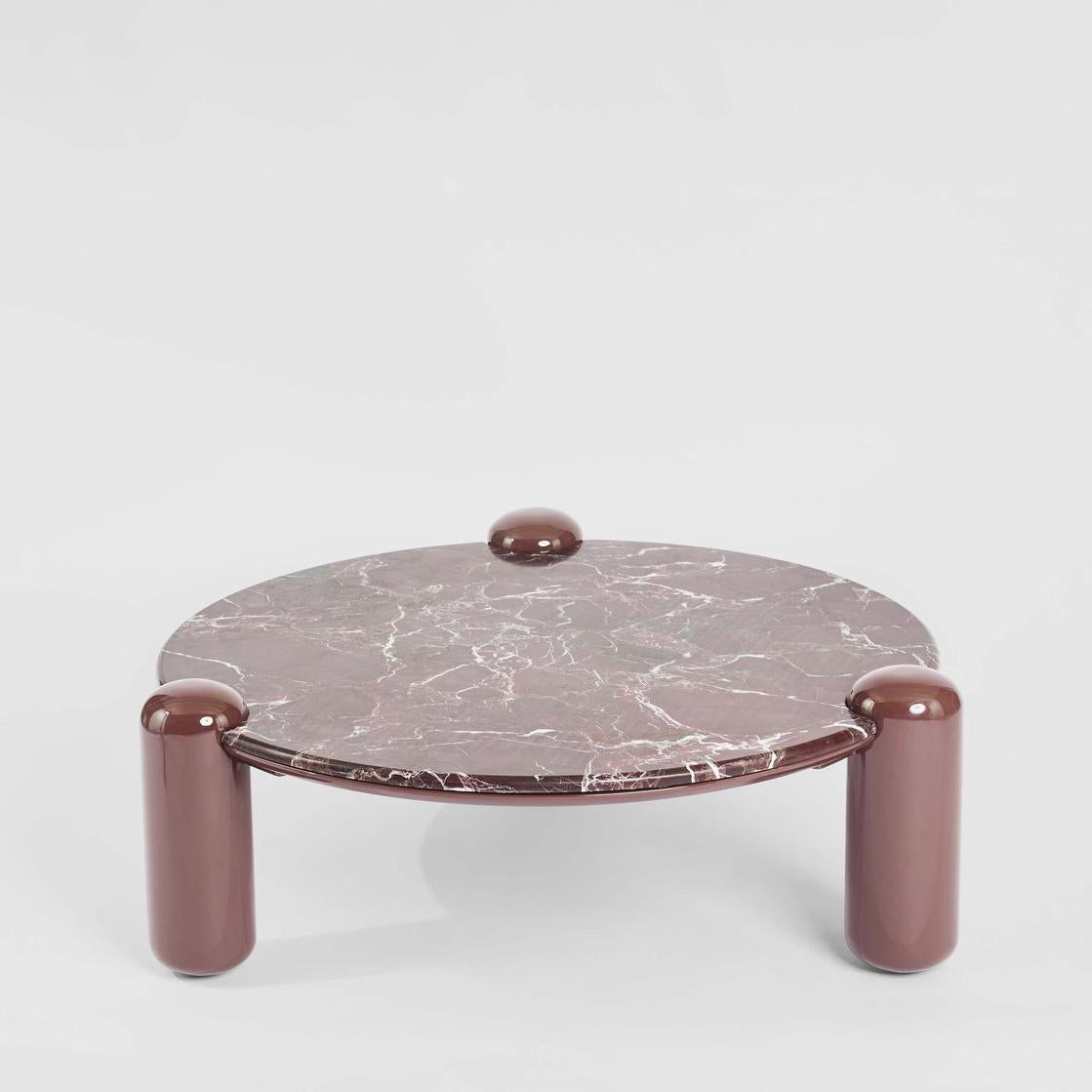 Nobo Coffee Table Large Matt Red Vein Marble/High Gloss