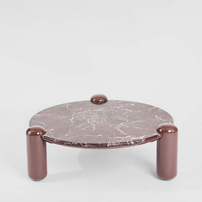 Nobo Coffee Table Large Matt Red Vein Marble/High Gloss
