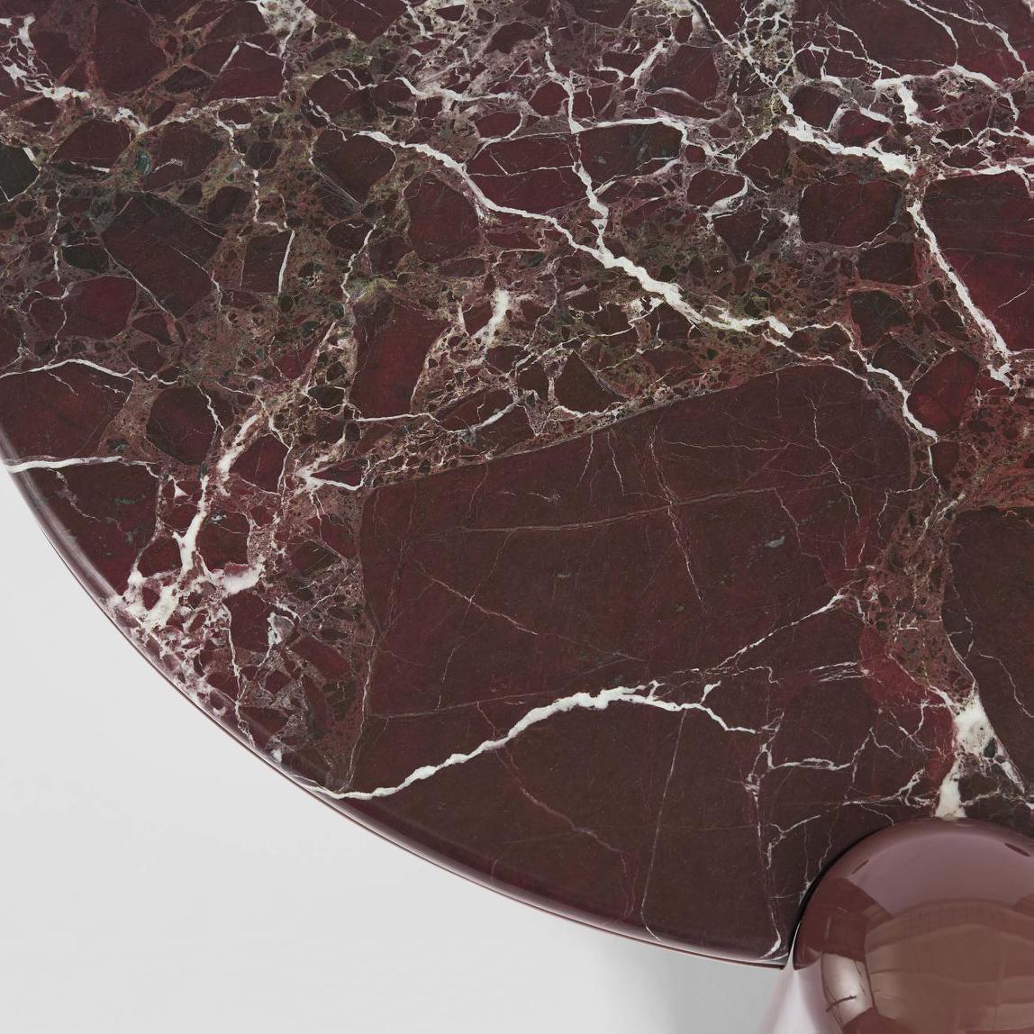 Nobo Coffee Table Large Matt Red Vein Marble/High Gloss