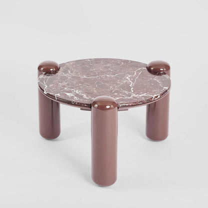 Nobo Coffee Table Small Matt Red Vein Marble/High Gloss