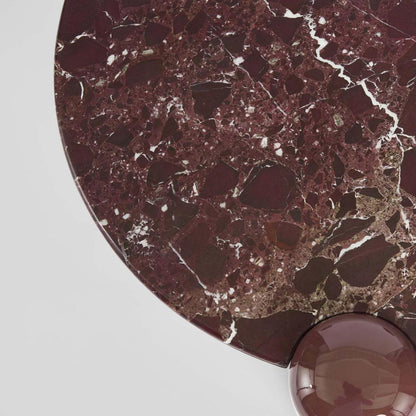 Nobo Coffee Table Small Matt Red Vein Marble/High Gloss