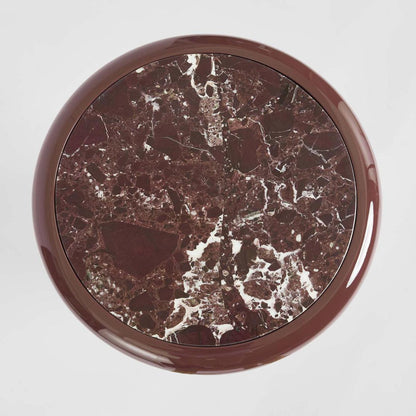 Nobo Side Table Matt Red Vein Marble/High Gloss