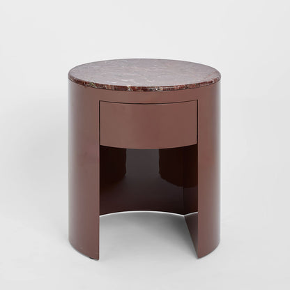 Nobo Bedside Matt Red Vein Marble/High Gloss