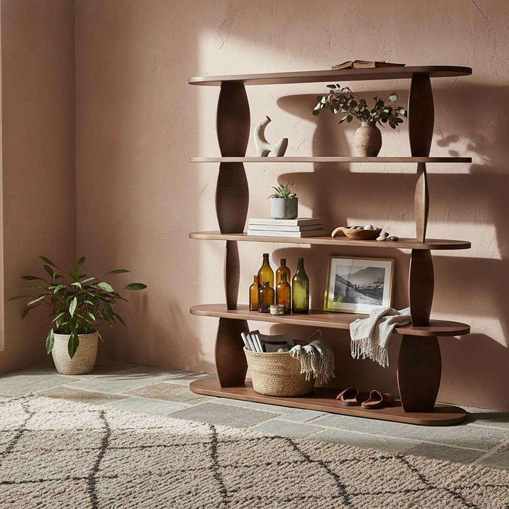 Pebble Shelf Dark Walnut
