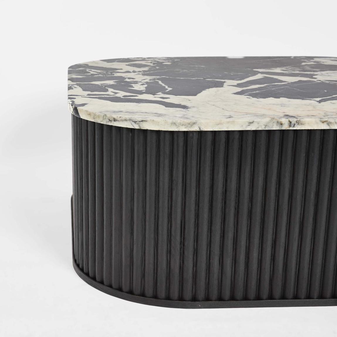 Noir Marble & Black Oak Coffee Table