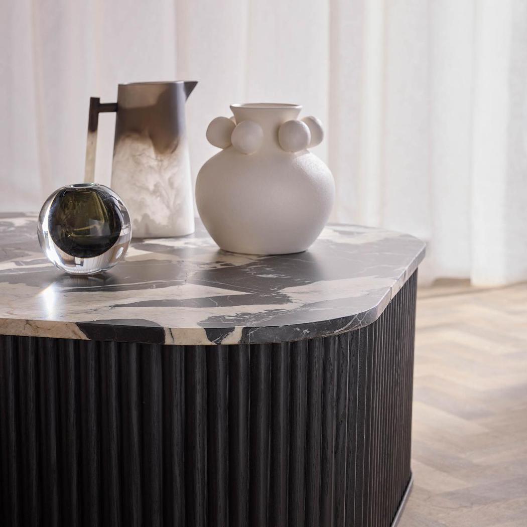 Noir Marble & Black Oak Coffee Table