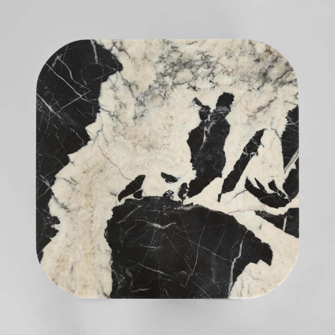 Noir Marble & Black Oak Side Table