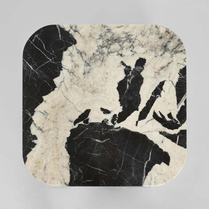 Noir Marble & Black Oak Side Table