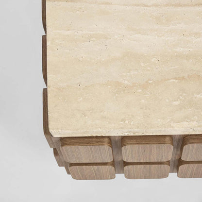 Porto Travertine & Walnut Coffee Table