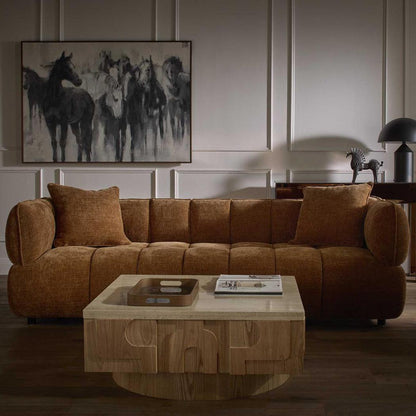 Solara Coffee Table Travertine & Oak