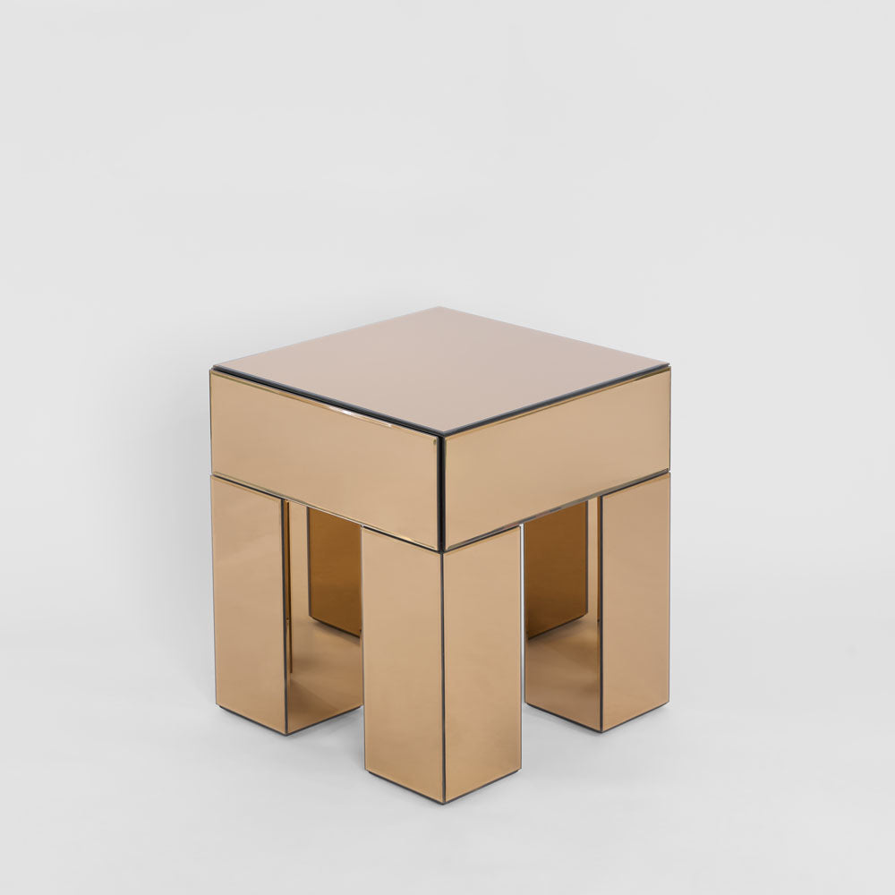 Vitreous Mirror Bedside 1 Drawer Copper