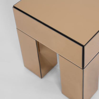 Vitreous Mirror Bedside 1 Drawer Copper
